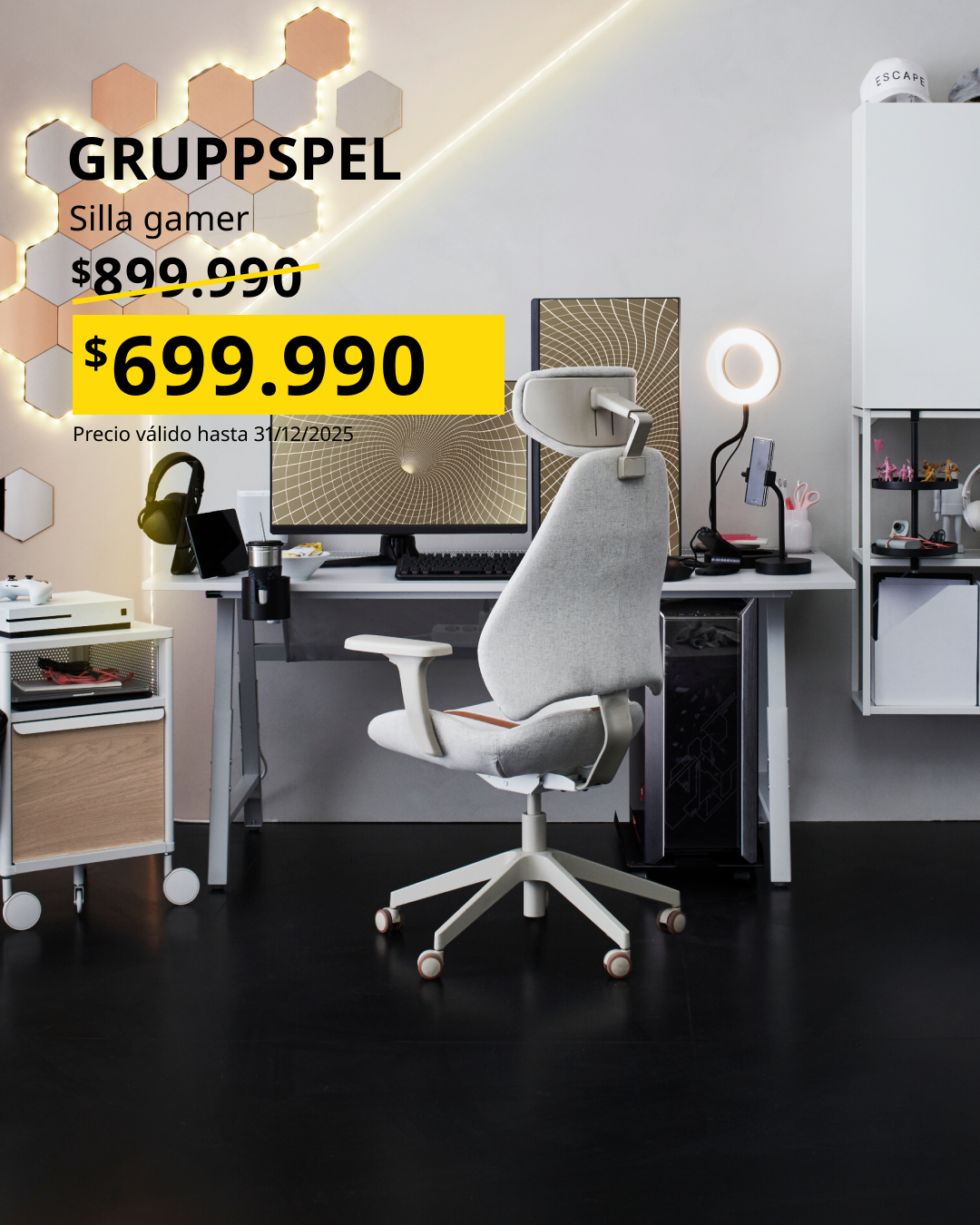 Silla gamer blanca GRUPPSPEL a precio especial