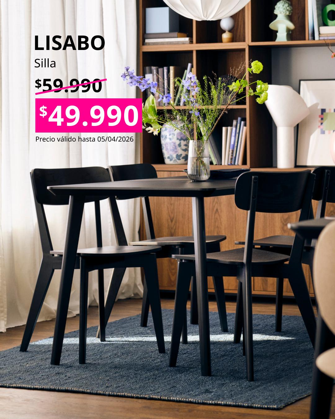 Silla LISABO en color negro.