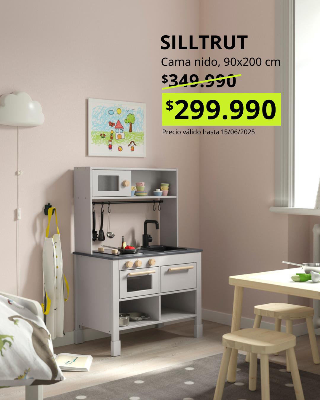 SILLTRUT cocina de juguete para niños 68x40x100 gris diseño creativo compacto y resistente