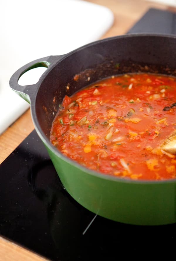 Simmer in a pan.