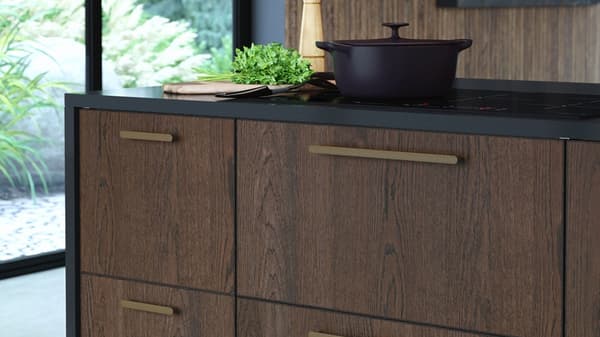 SINARP Façade tiroirs brun foncé