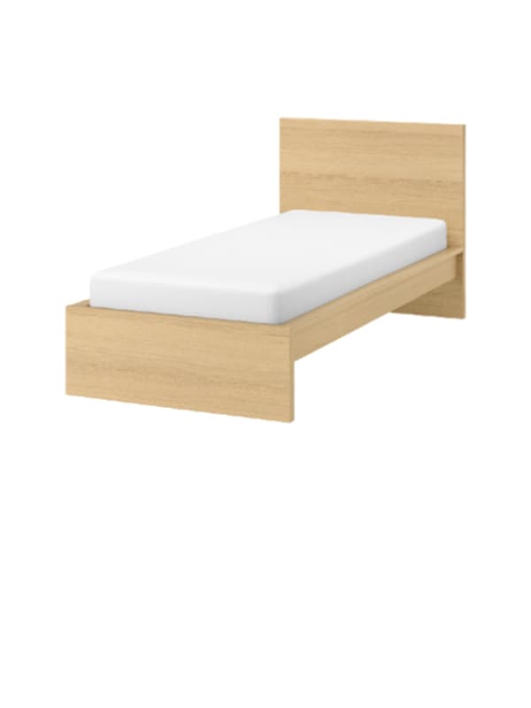 Single size MALM bed frame in white stained oak veneer.