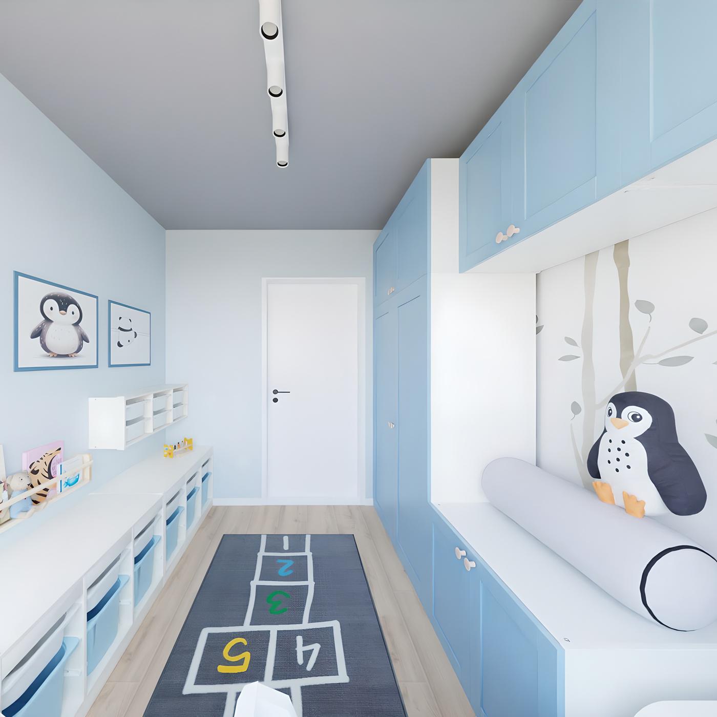 Sistem za shranjevanje v modri barvi