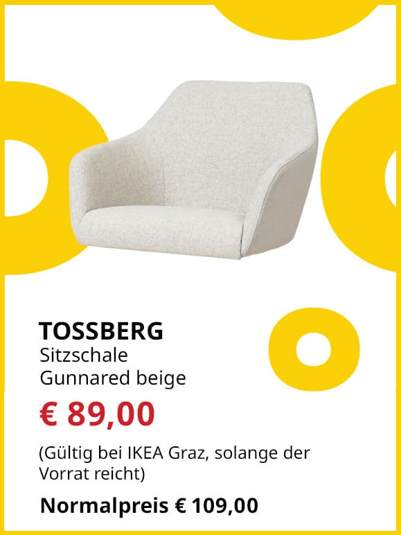 Sitzschale für Stuhl Tossberg, Gunnared beige, statt € 109 um € 89.