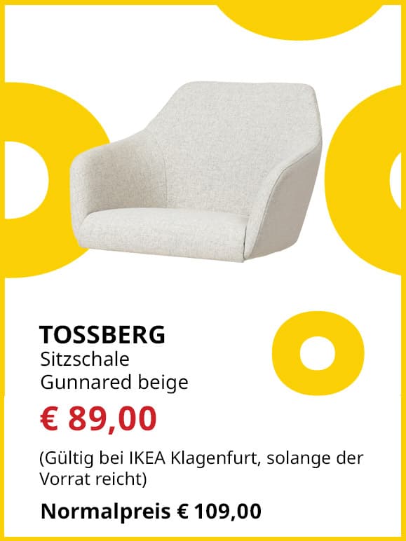 Sitzschale für Stuhl Tossberg, Gunnared beige, statt € 109 um € 89.
