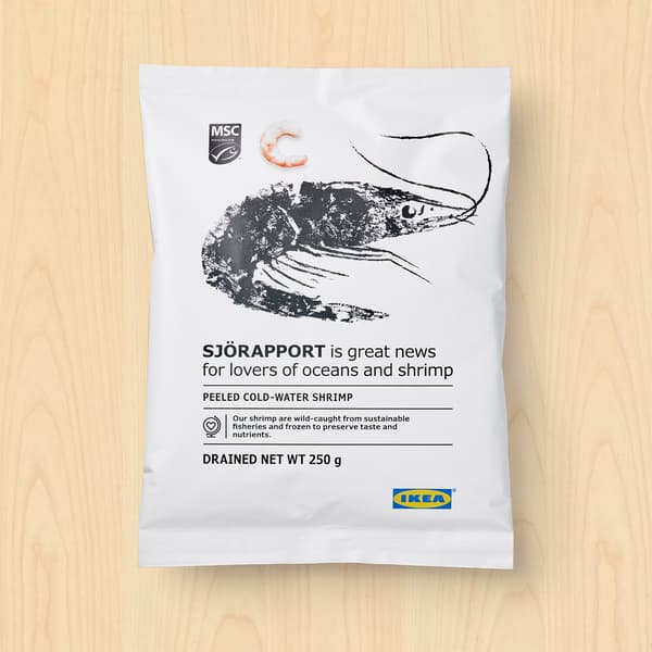 SJORAPPORT Peeled cold water shrimp, 250g