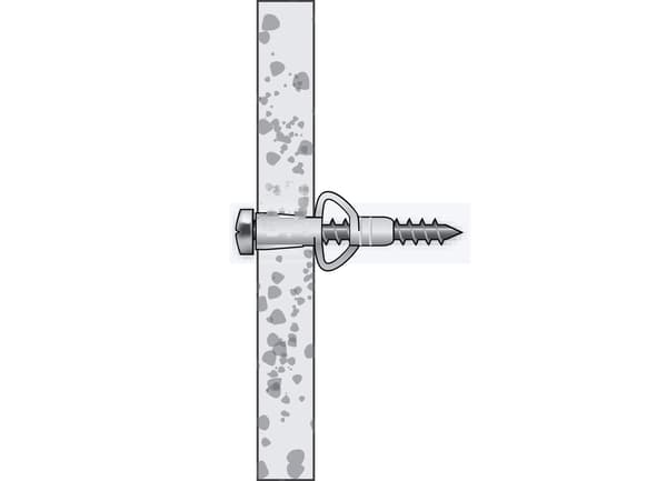 Sketch of a screw in a drywall.
