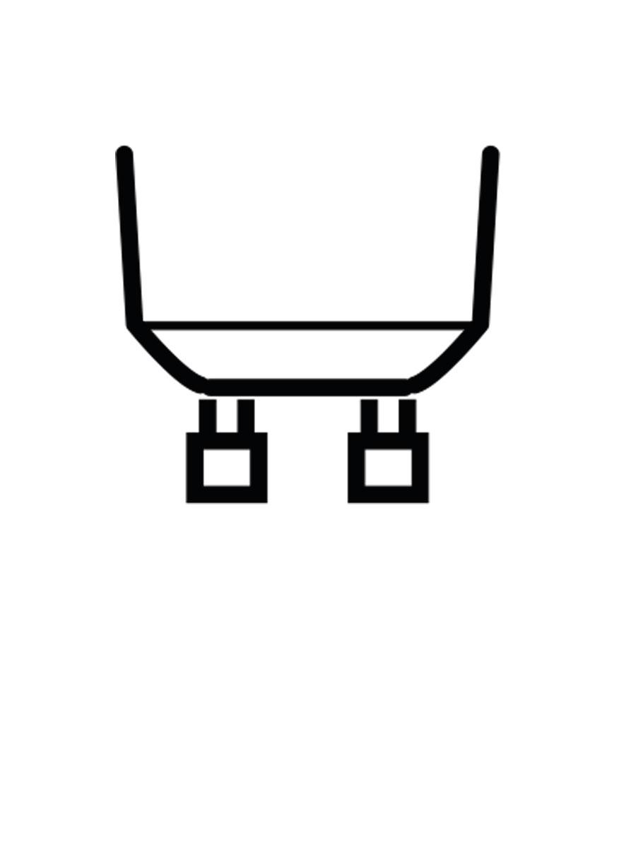 Skizzierte Darstellung einer GU10 Fassung