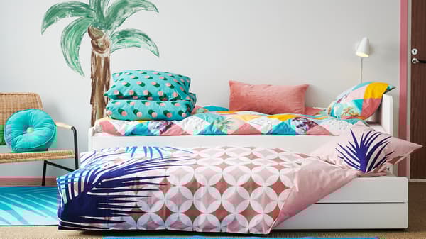 SLAKT bed with underbed and storage