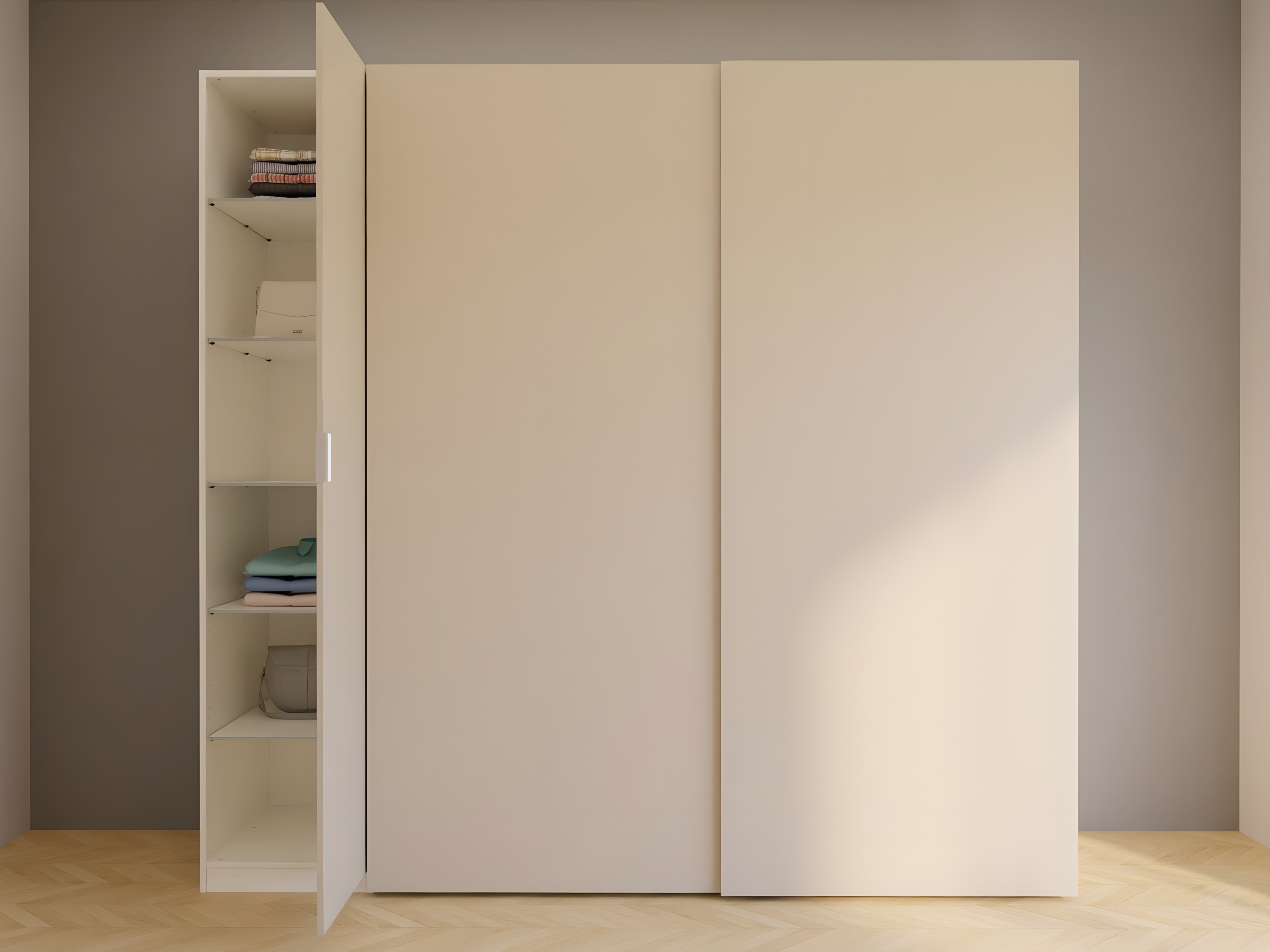 Sliding and open door wardrobe
