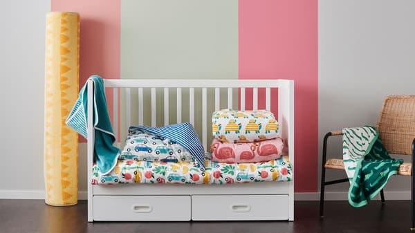 SMÅGÖRA Katil bayi, putih, 60x120 cm