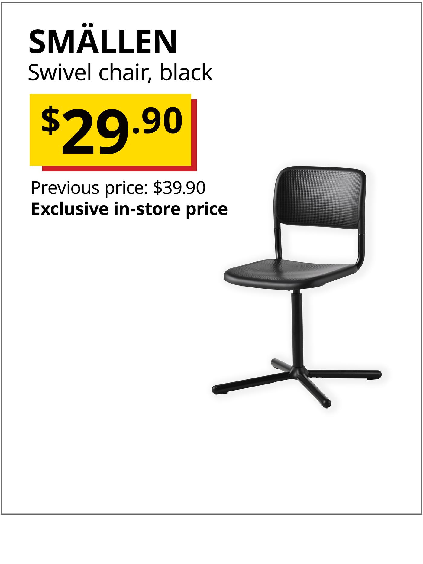 SMALLEN swivel chair, black