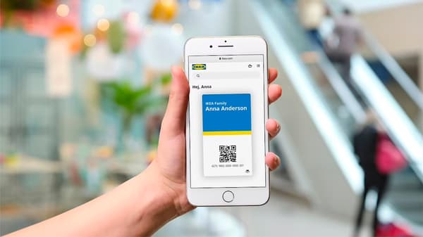 smartphone and IKEA Family virtual member card