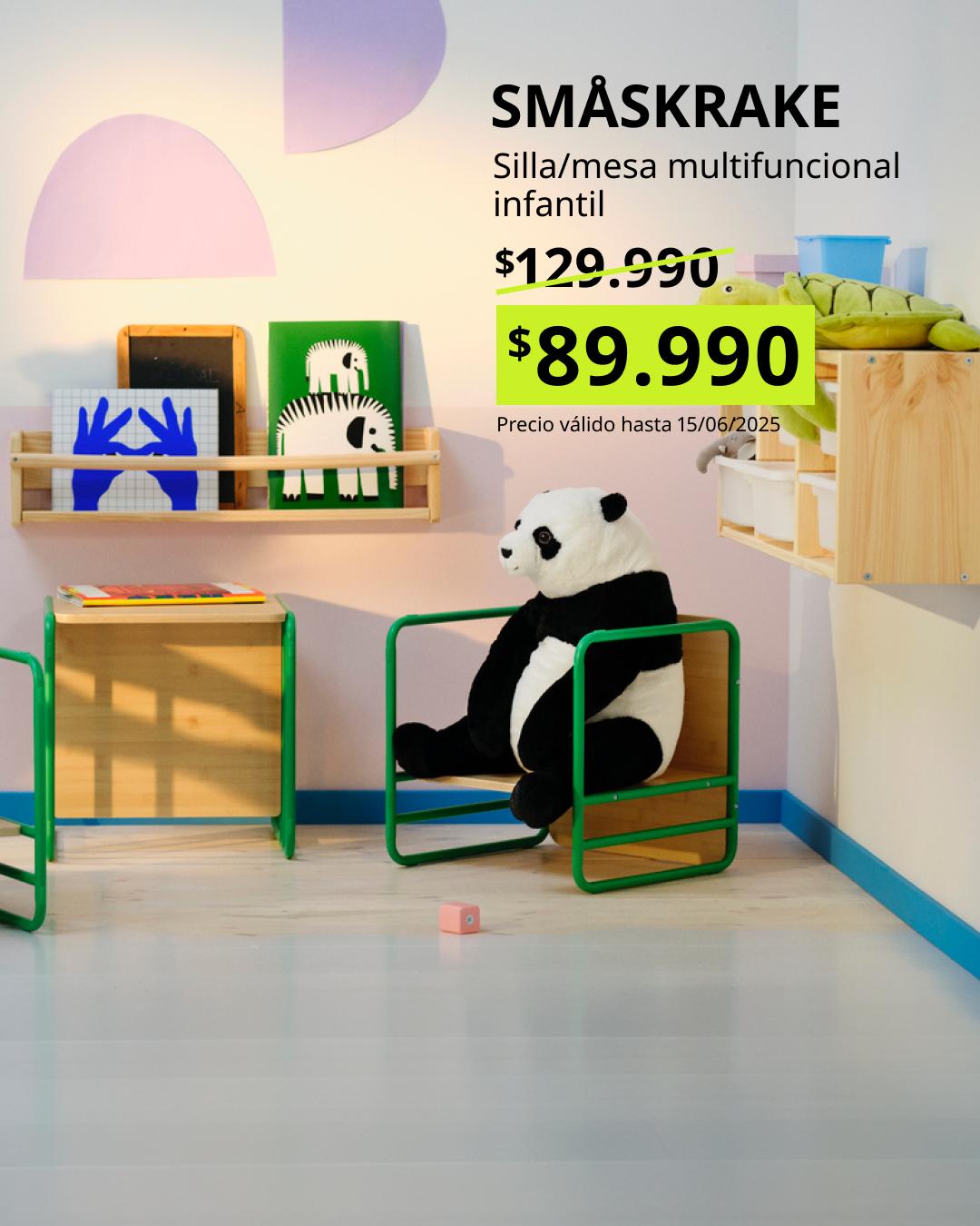 SMÅSKRAKE silla mesa multifuncional infantil verde diseño versátil para jugar y aprender