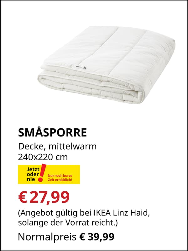 SMÅSPORRE Decke, mittelwarm, 240x240 cm, €27,99 statt €39,99