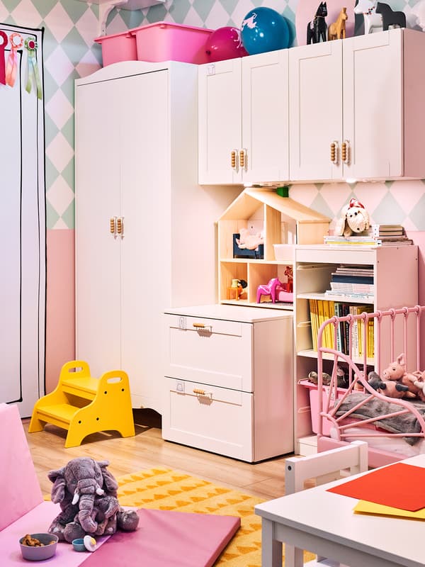 SMÅSTAD Szafka ścienna, biały biała rama/z 1 półką60x32x60 cm