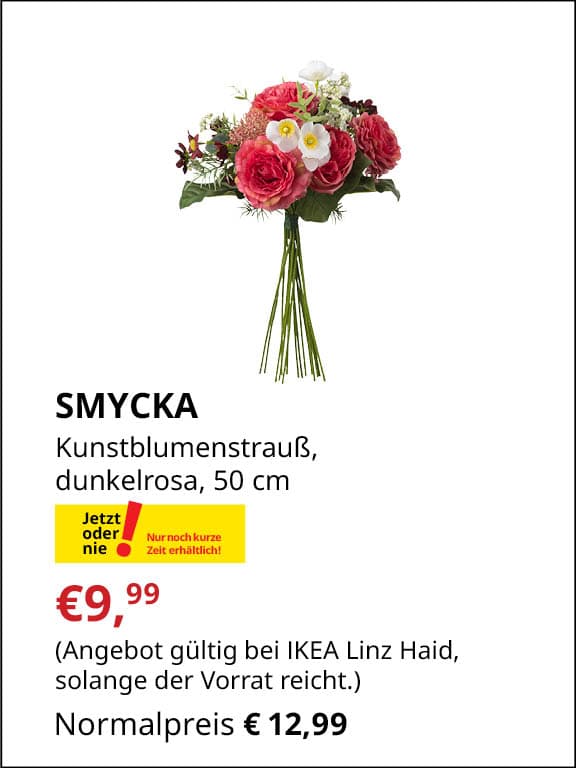 SMYCKA Kunstblumenstrauß, dunkelrosa, 50 cm €9,99 statt €12,99