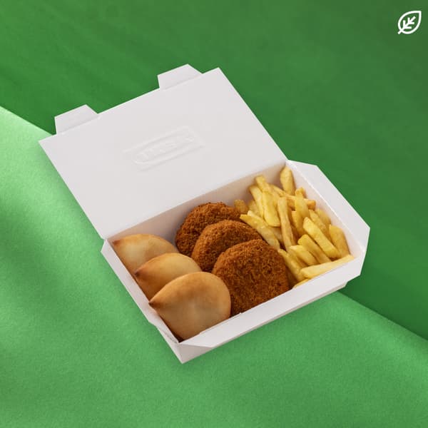 Snack box: 3 pz panzerotti, 3 pz crochetta di formaggio e patatine fritte