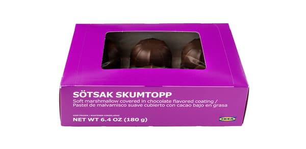 SÖTSAK SKUMTOP soft marshmallows covered in chocolate flavoured coating (180g)