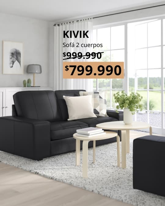 Sofa 2 cuerpos KIVIK negro