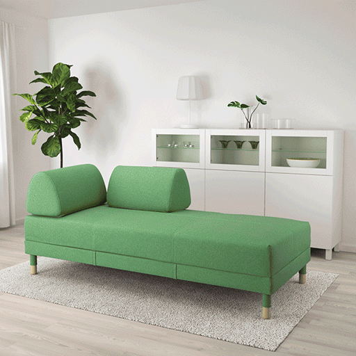 Sofá cama FLOTTEBO con almacenaxe
