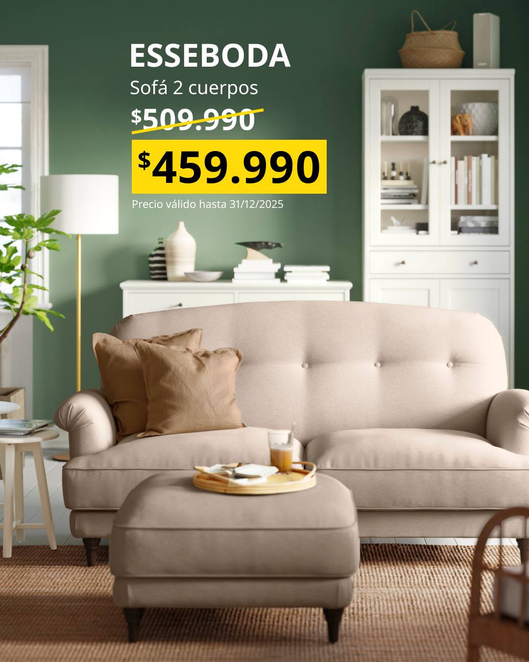 Sofa dos cuerpos beige