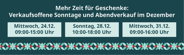 Sonntagsverkauf und Spezielle Öffnungszeiten