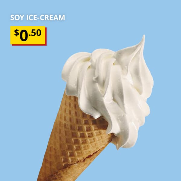 Soy ice cream with $0.50 lowest price tagging