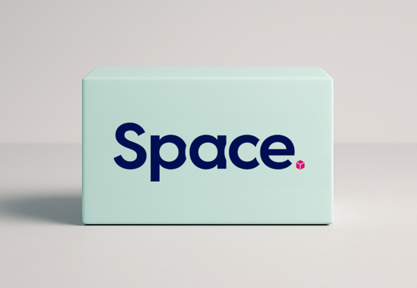 Space logo on blue background