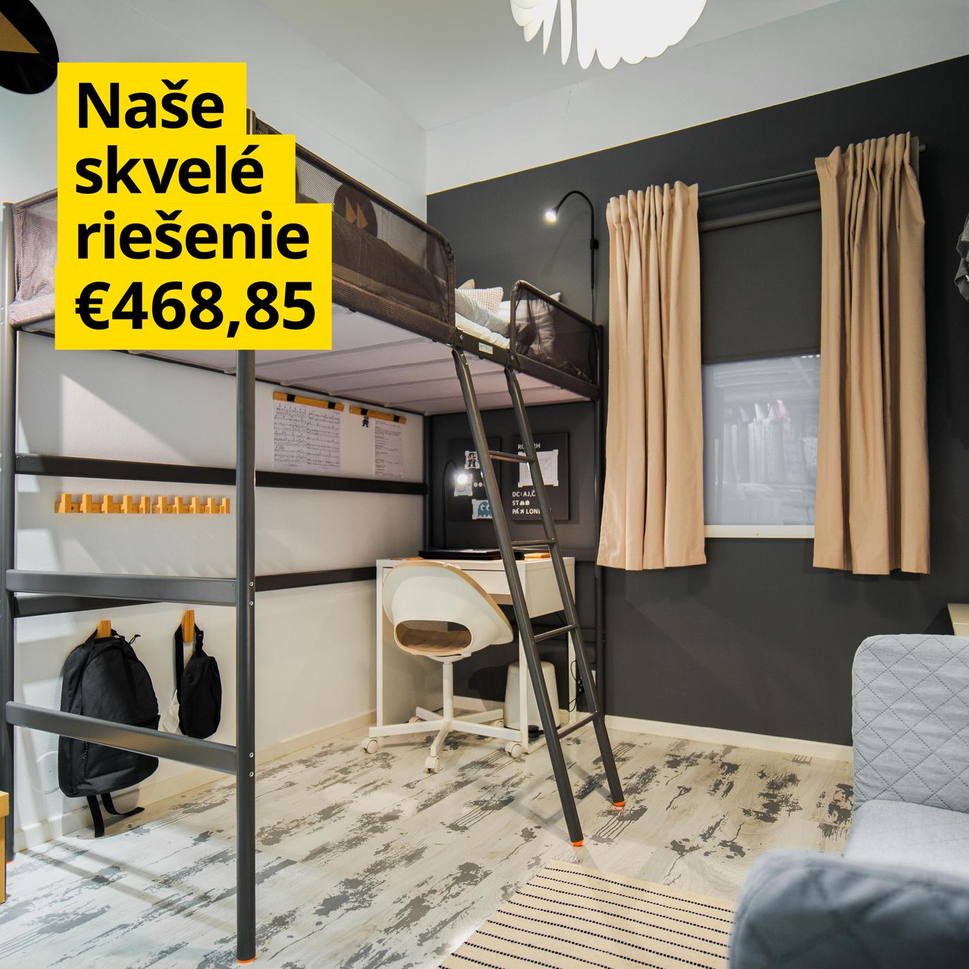 Spálňa a pracovňa v jednom.