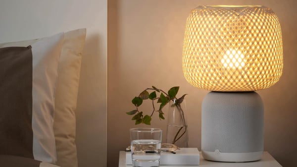 speaker on bedside table