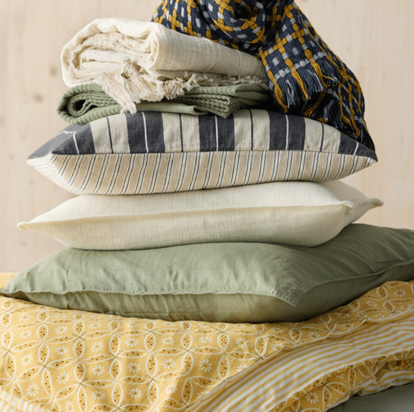 Stack of throw pillows