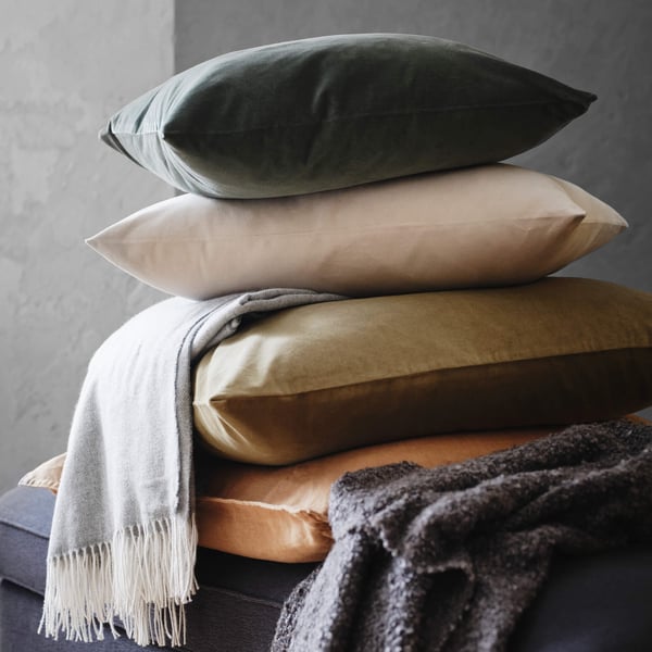 Stack of throw pillows
