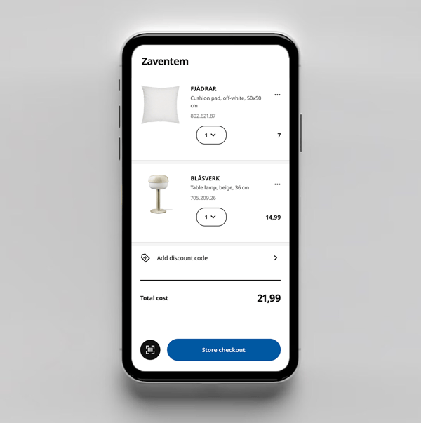 Step 2 scan and go, mobile phone with shopping list 
