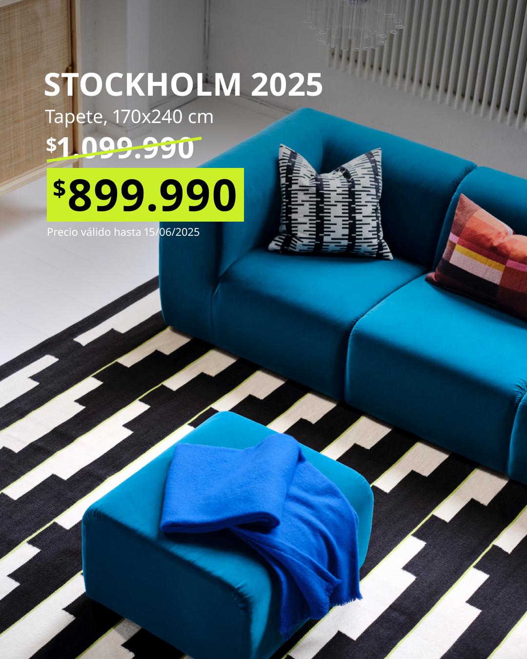 STOCKHOLM 2025 alfombra plana negro blanco verde claro 170x240 hecha a mano diseño contemporáneo