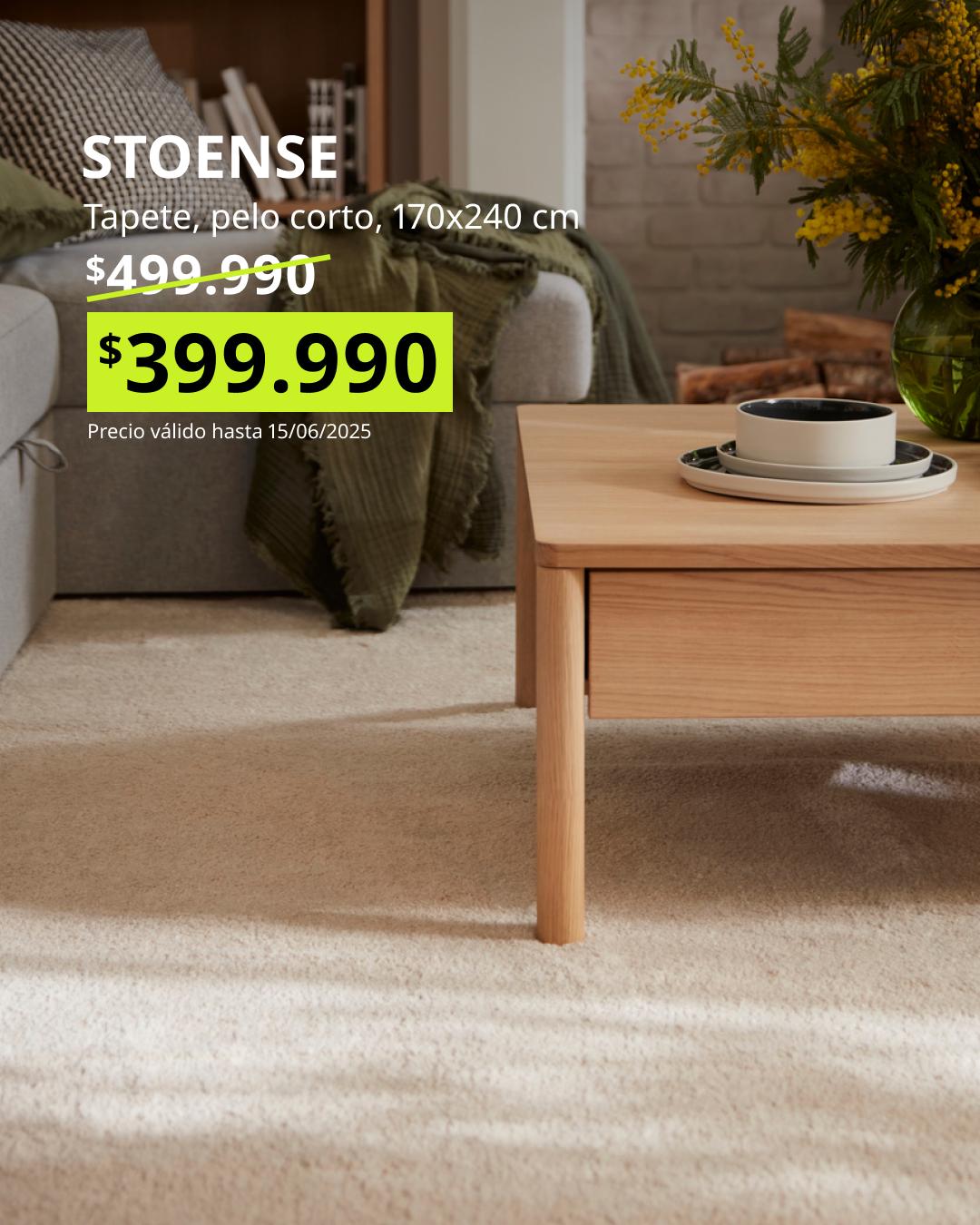 STOENSE alfombra de pelo corto blanco roto 170x240 suave y densa estilo cálido y minimalista