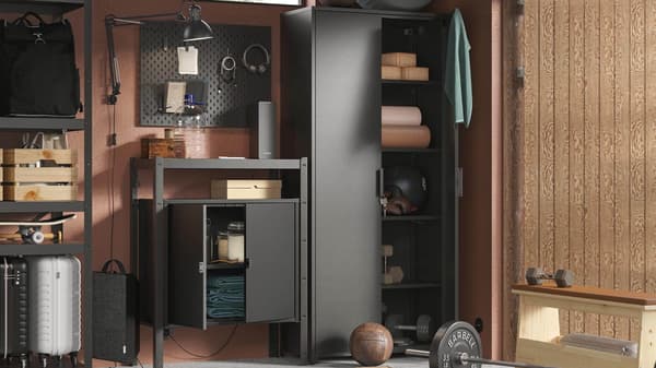 Storage cabinets in a workshop
