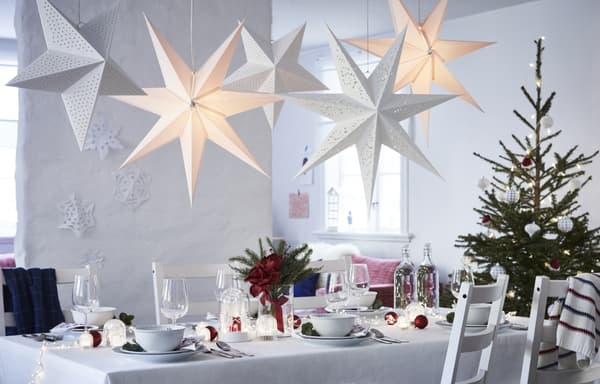 STRÅLA Pantalla para lámpada de teito, encaixe branco, 100 cm