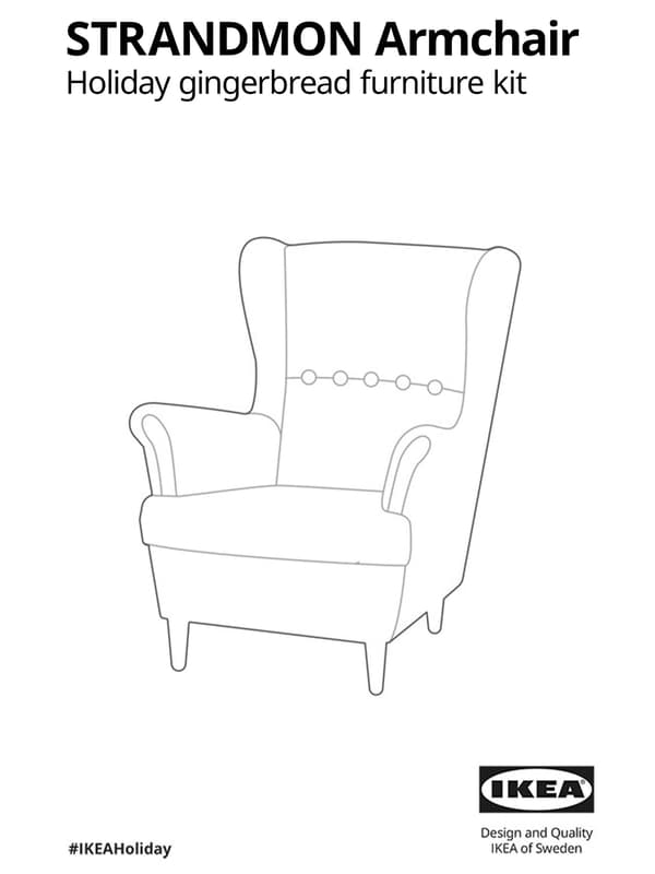 STRANDMON Armchair gingerbread assembly instructions