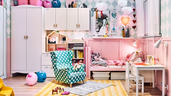 STRANDMON Fotelik dziecięcy, Ebbetorp turkusowy