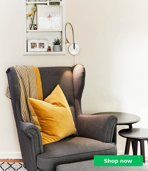 STRANDMON Wing chair, Nordvalla dark grey