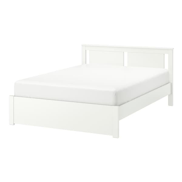 Structure de lit double blanc