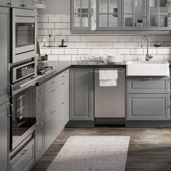 Stylish kitchen displaying a microwave, cooktop and dishwasher