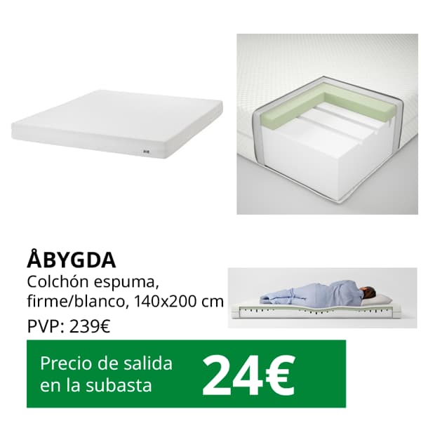 subasta colchon espuma