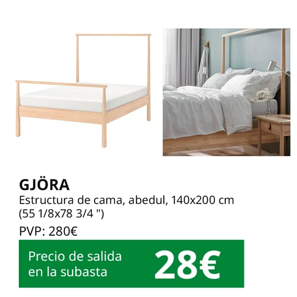 subasta estructura de cama