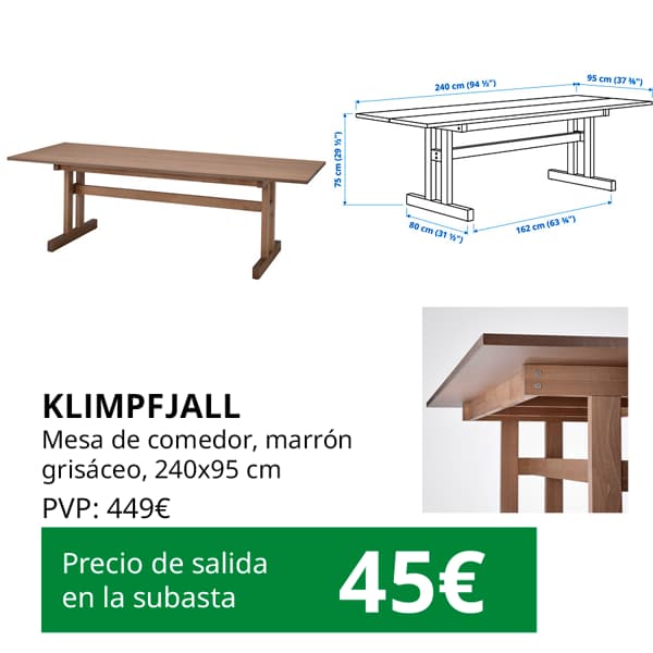 subasta mesa de comedor