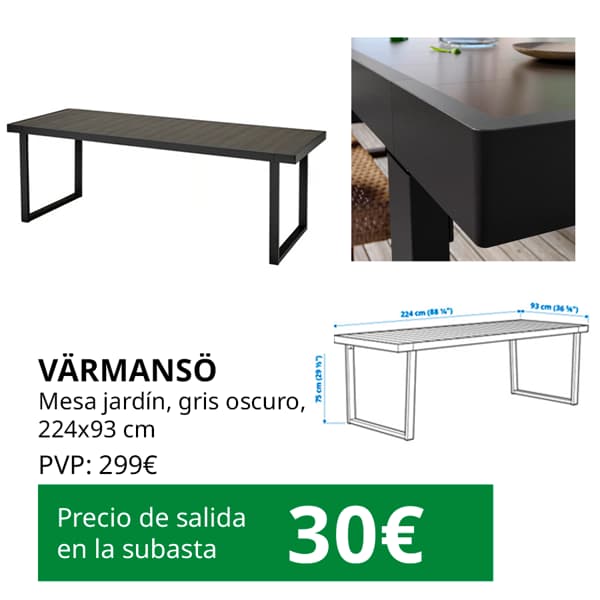 subasta mesa jardin