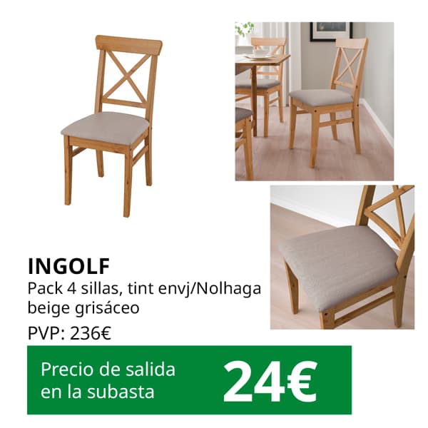 subasta pack de 4 sillas