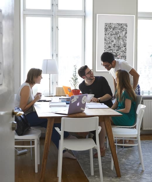 Súkromný priestor na prácu a oddych v spoločnom bývaní v Neste v Kodani.