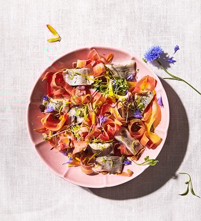 Summer salad with herring
